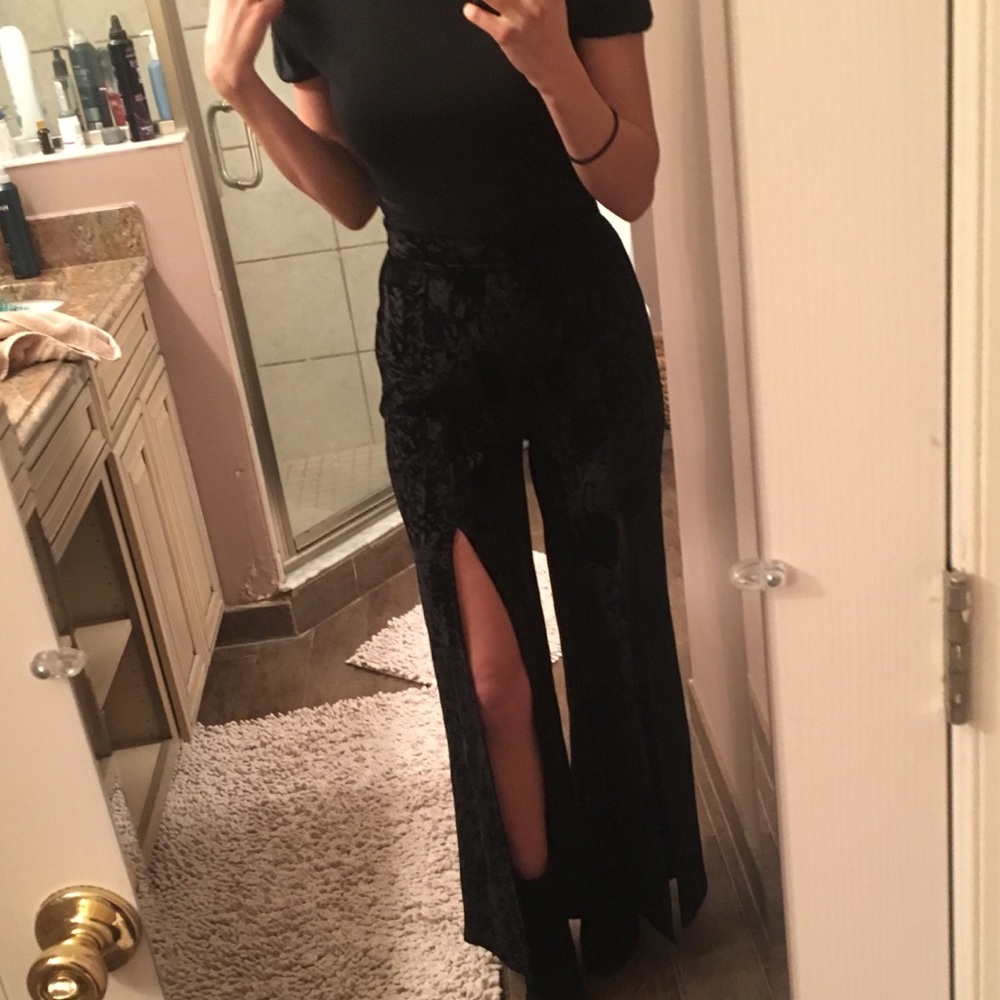 Vintage Black Velvet Bellbottoms